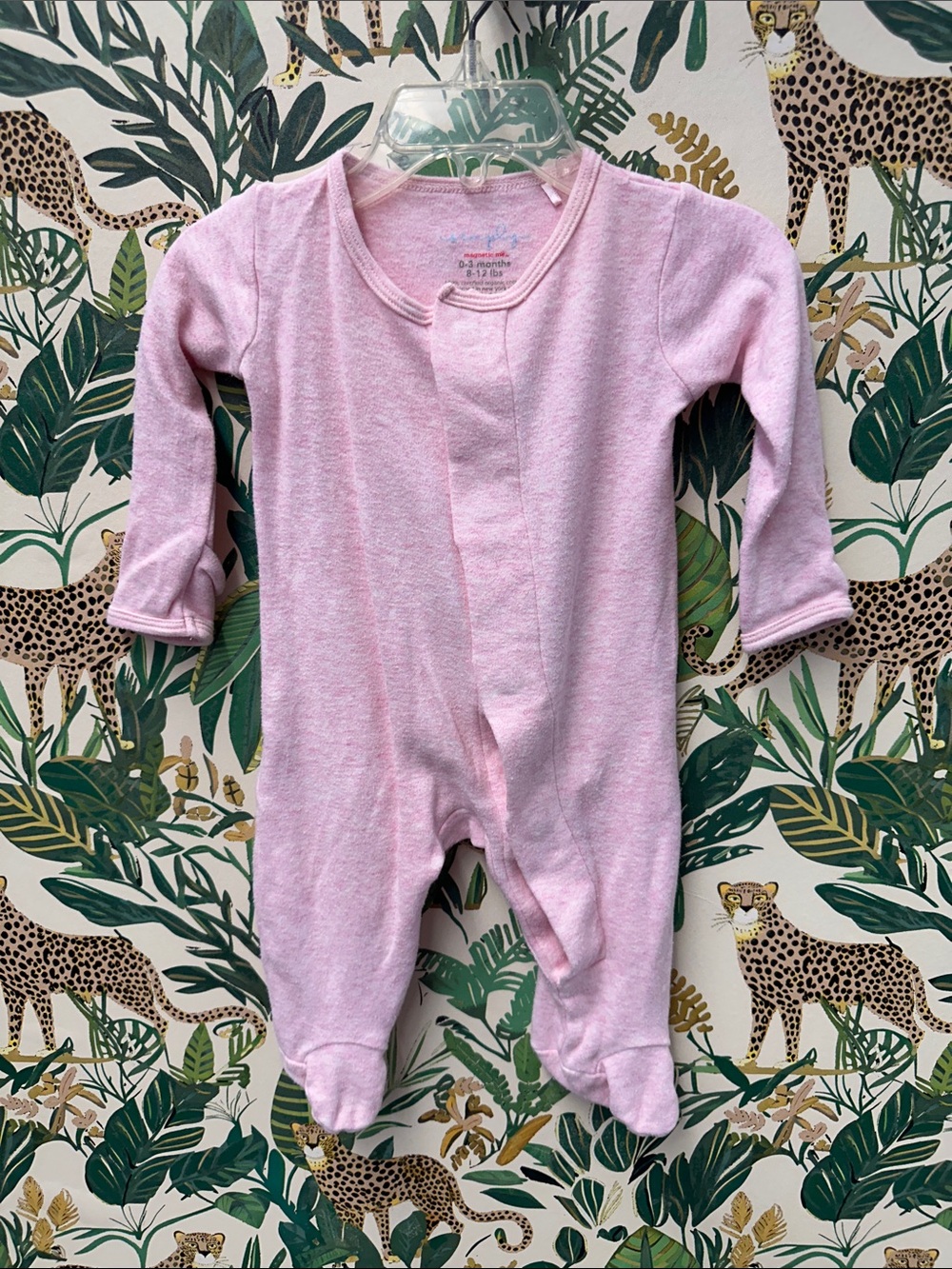 Magnetic Me Soft Pink Infant One-Piece Footed Sleeper 0-3mos